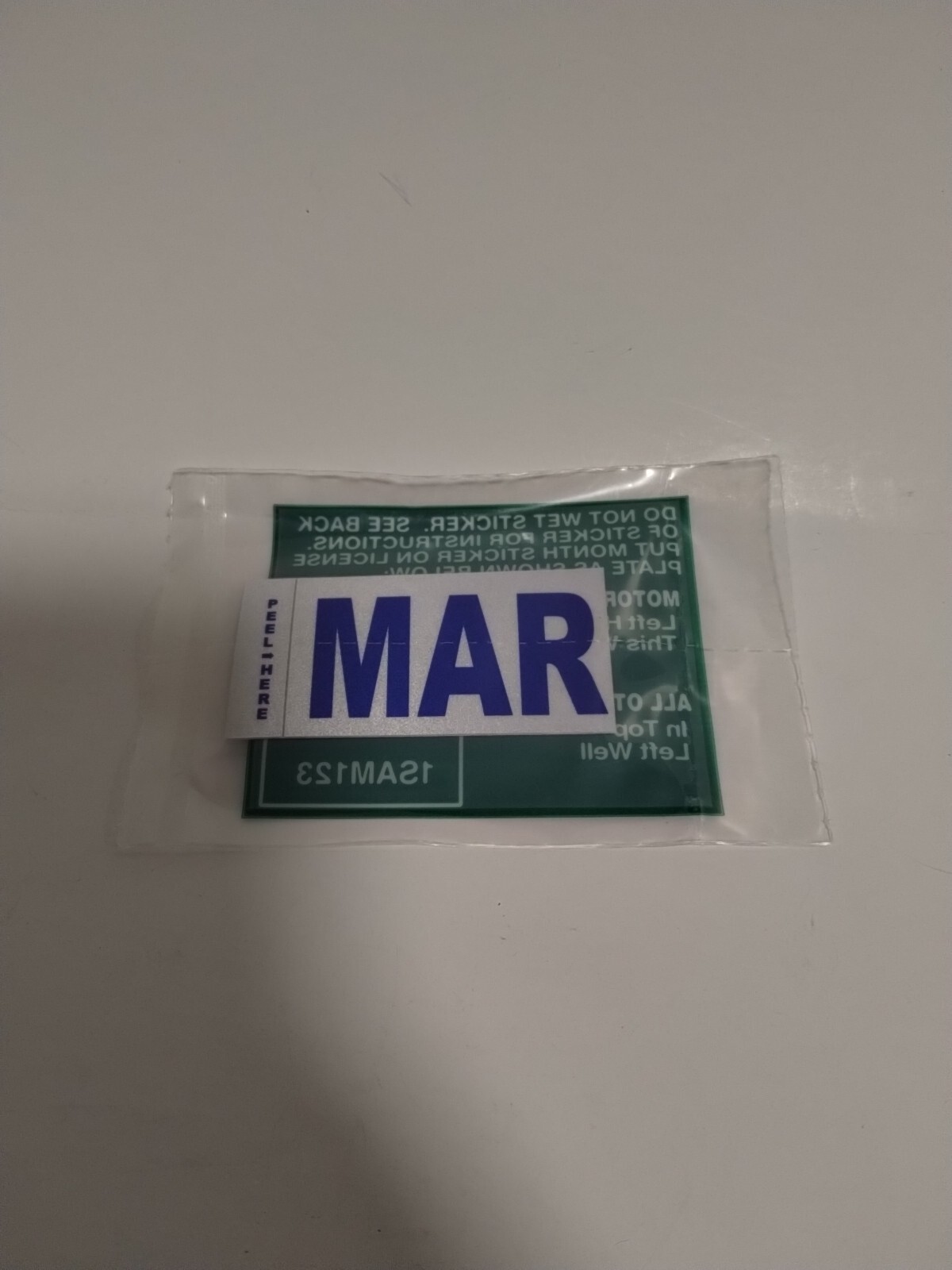 California DMV License Plate Month Sticker March Original Free Shipping