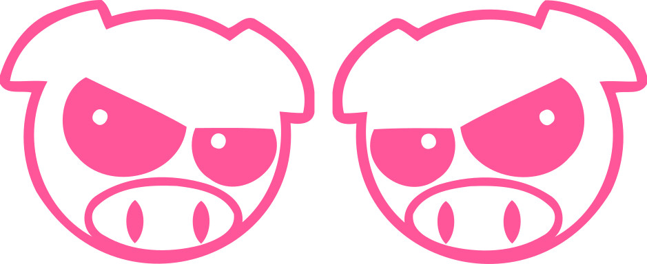 Evil rally pig awd sticker set left and right subaru wrx sti 4″x4″