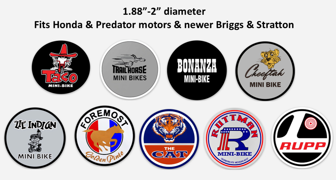 Mini Bike starter cover decal sticker Cat Rupp Taco Bonanza Foremost minibike