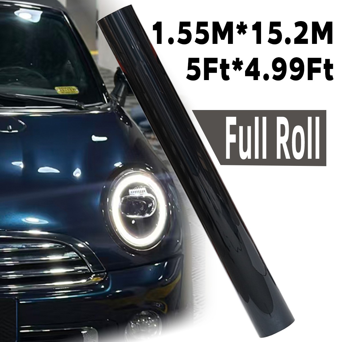 5FTx50FT PET Black to Blue Chameleon Vinyl Wrap Self-Adhesive Air Release