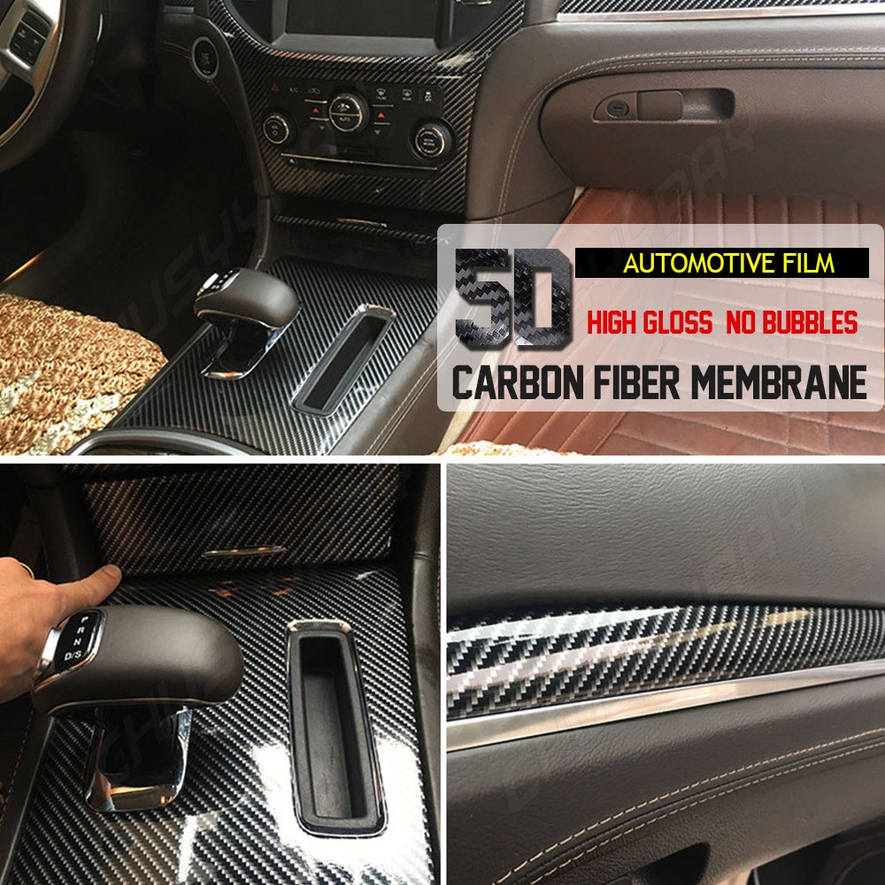 5D Waterproof Carbon Fiber Vinyl Car Wrap Sheet Roll Film Sticker Decal Paper US