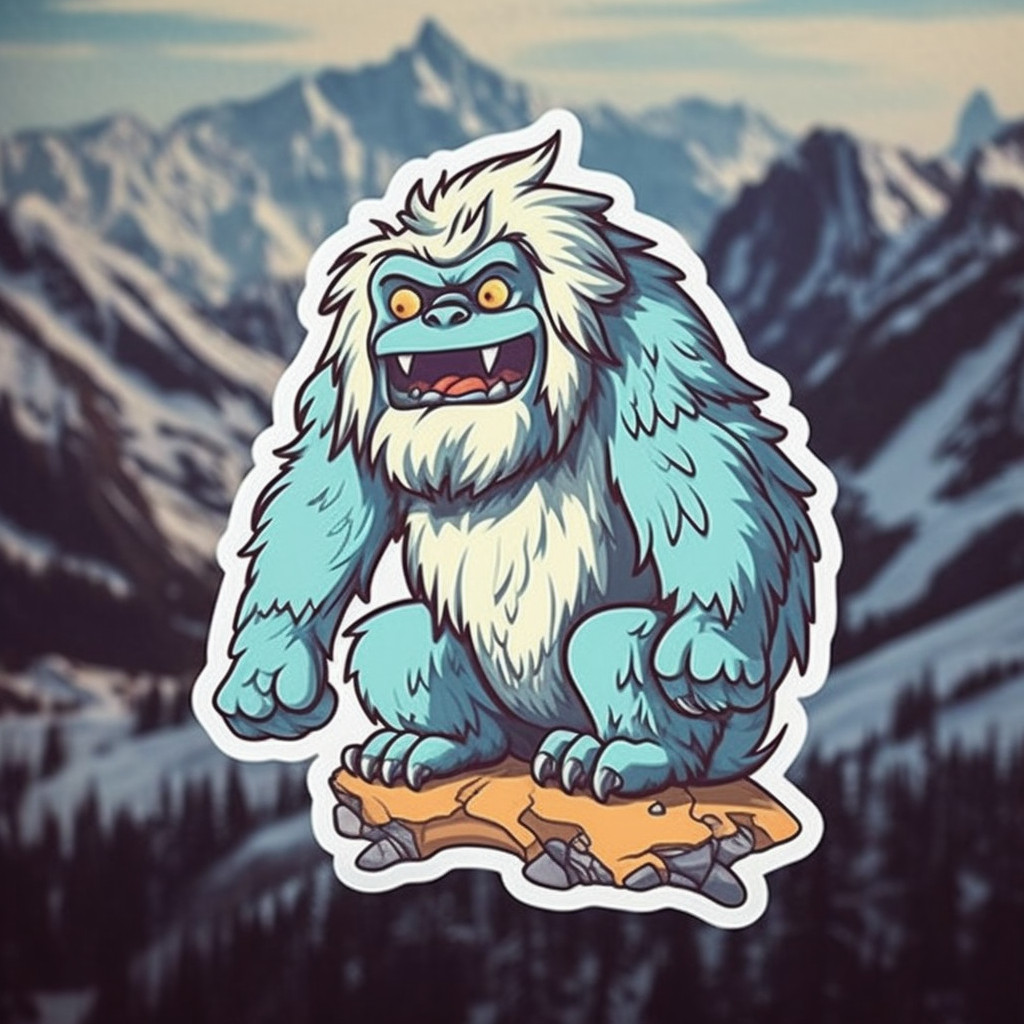 Cartoon Yeti Decal Sticker Decal for Car Truck Window Bumper Graphic Myth Legend