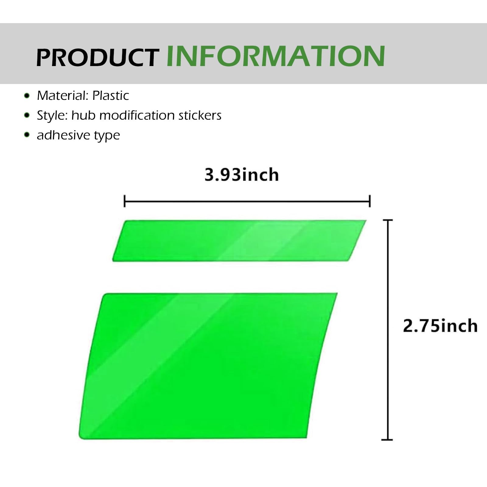 Ferianl 6PCS Car Tire Stickers, Reflective Wheel 3.93 x 2.75 Inches, green