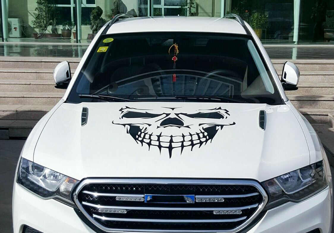 Skull Hood Decal Large 22″ Graphic Sticker for Truck Jeep Car Trailer Boat Vinyl