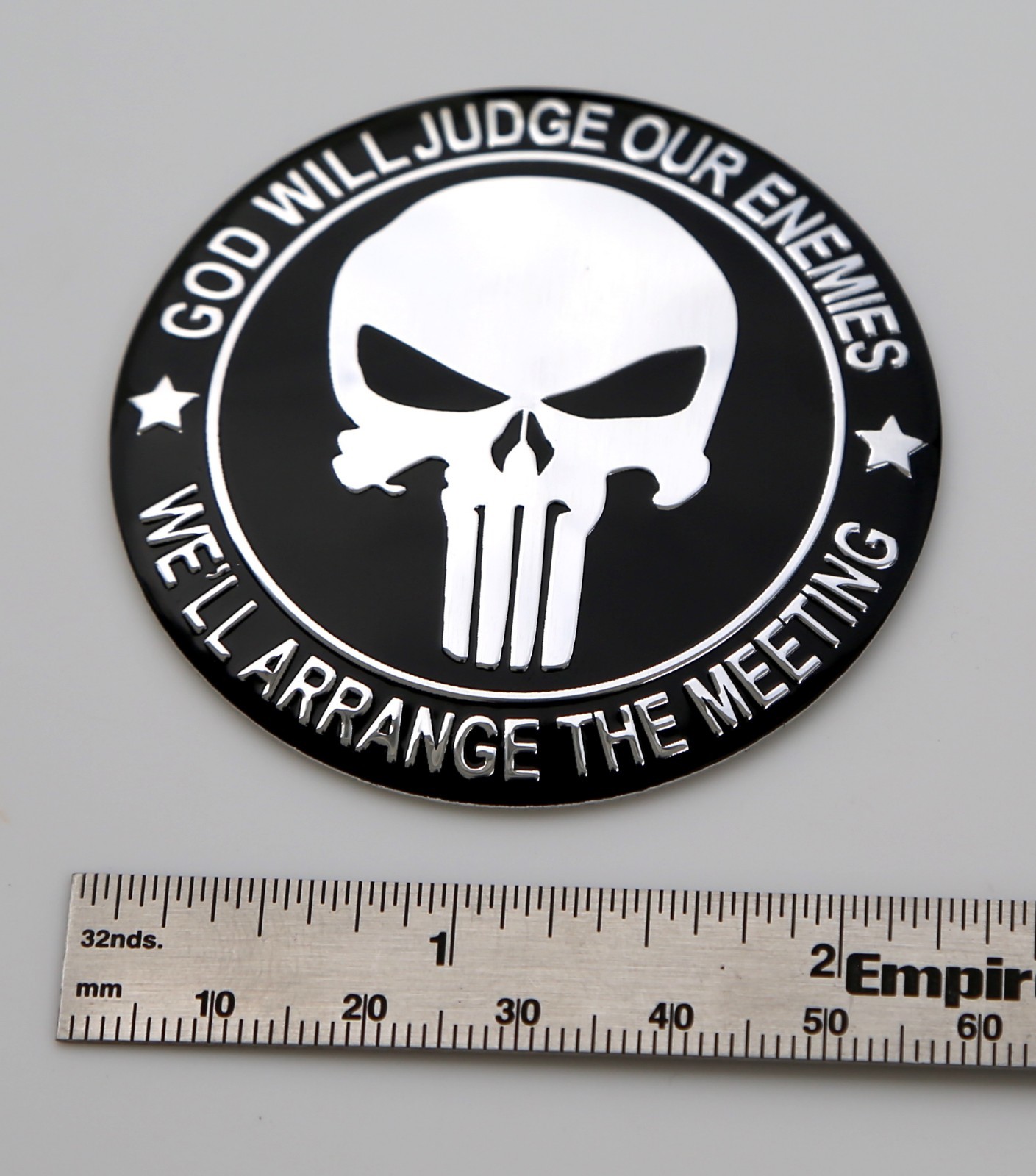 2x 3D Metal Molon Labe Sticker 2nd Amendment Decal Emblem NRA 2.2″ DOME SHAPE