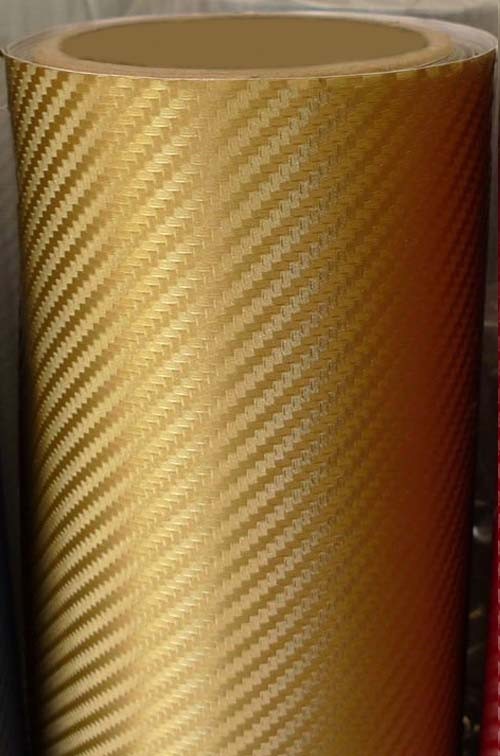 60″ x 60″ GOLD Carbon Fiber Vinyl Wrap 3D Bubble Free Air Release 5ft x 5ft