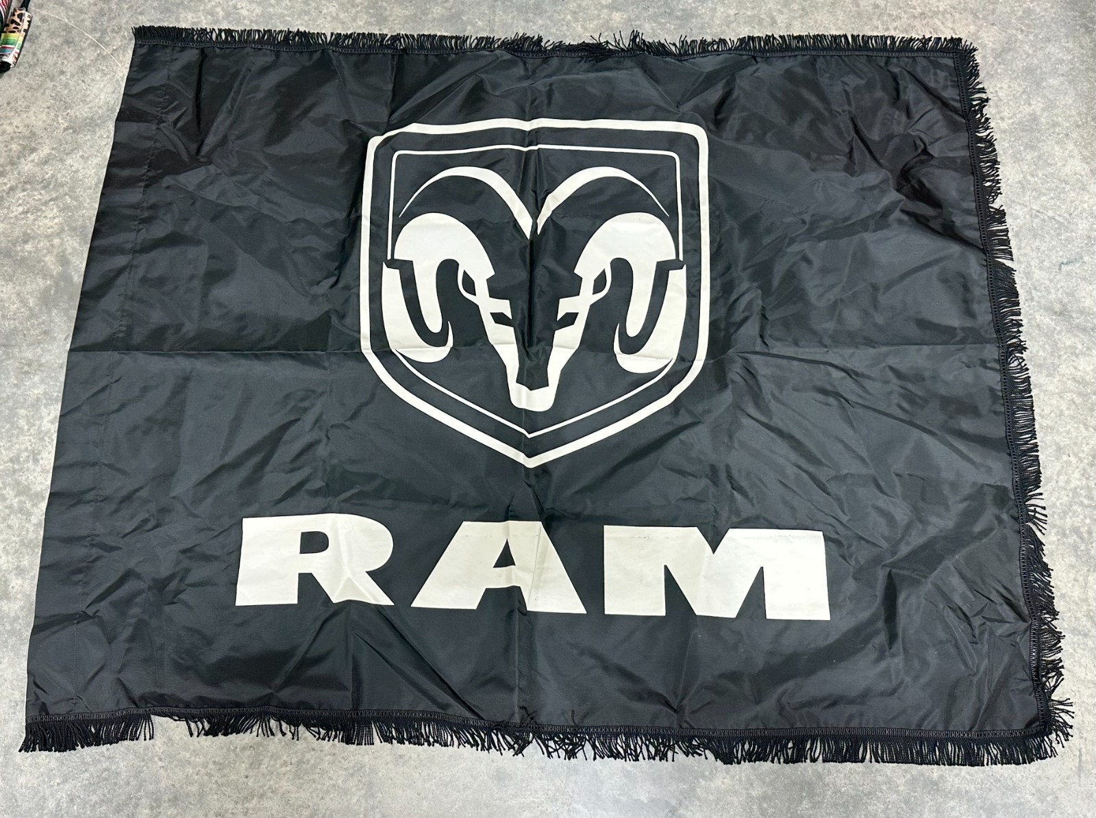 Large 4′ x 5′ Dodge Ram Black & white Logo Vinyl Banner double sided rodeo