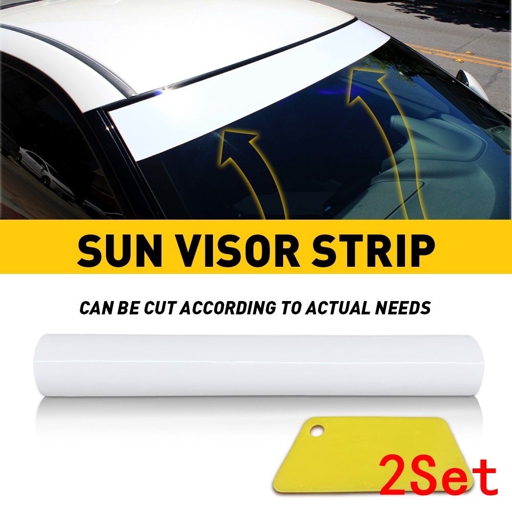 Sun Visor Strip Windshield Banner Vinyl Long Lasting Premium Blank Decal 2Set