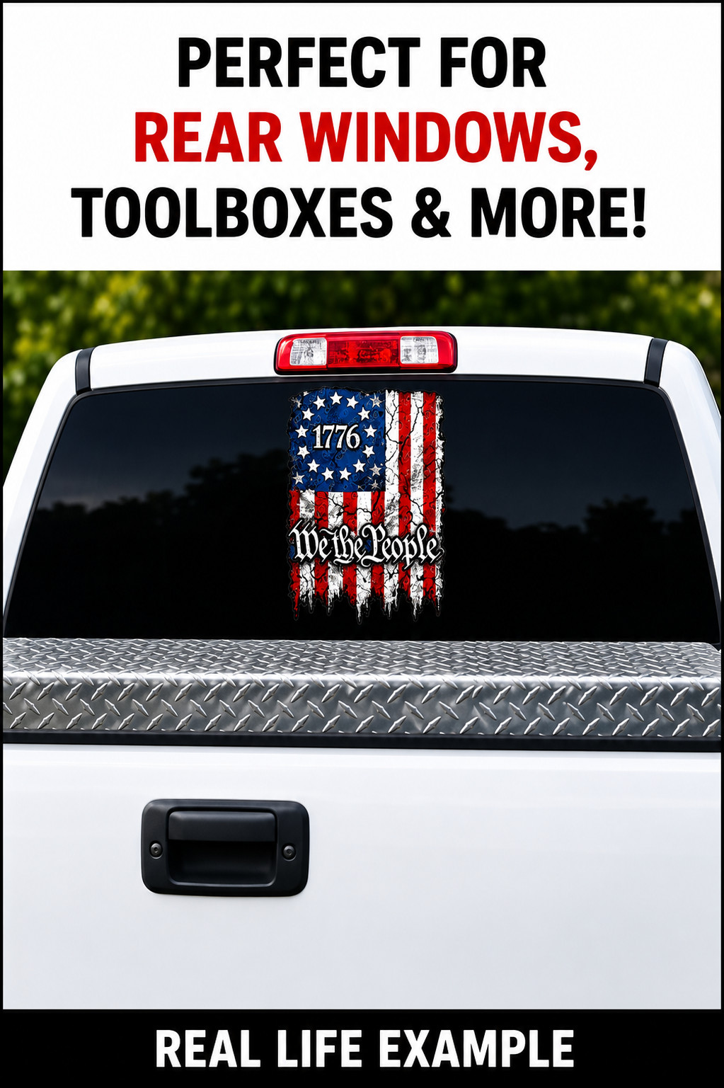 1776 We The People American Flag Vinyl Decal Distressed USA Car Window Sticker