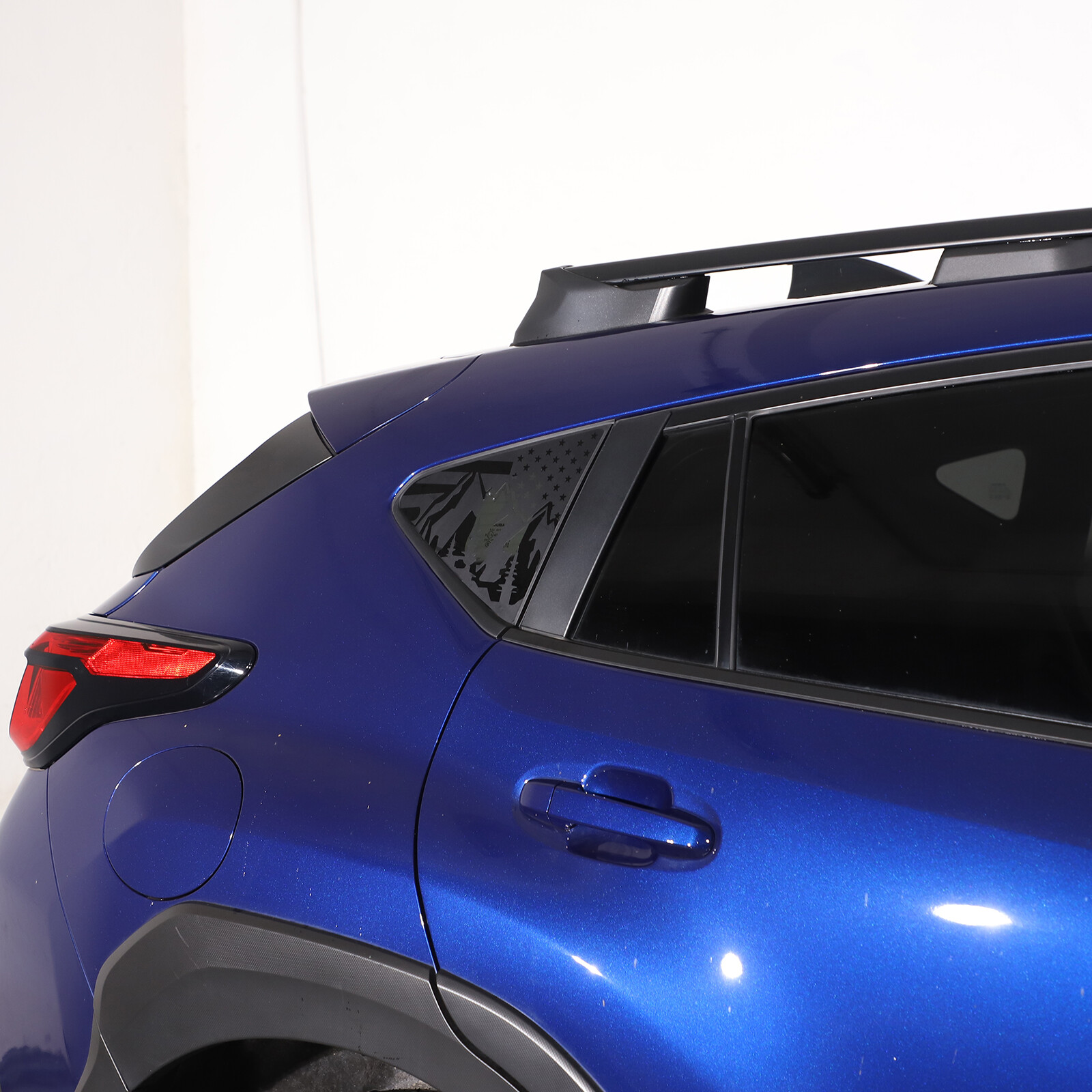 FITS 2024+ Subaru Crosstrek Rear Quarter Glass USA Flag & LANDSCAPE DECAL VINYLS