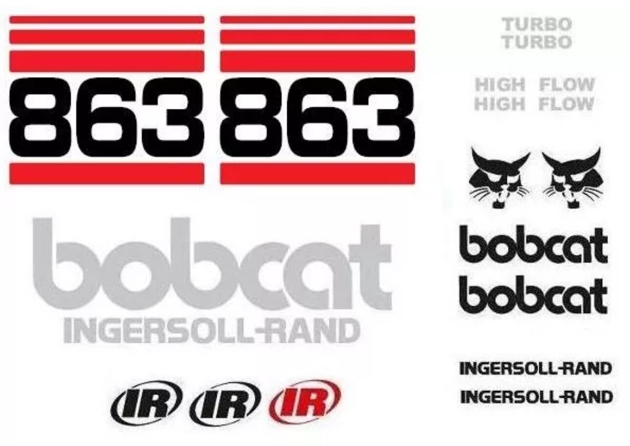 (ORIGINAL LOOK) BOBCAT 863 FULL DECALS STICKER SET KIT SKID STEER.
