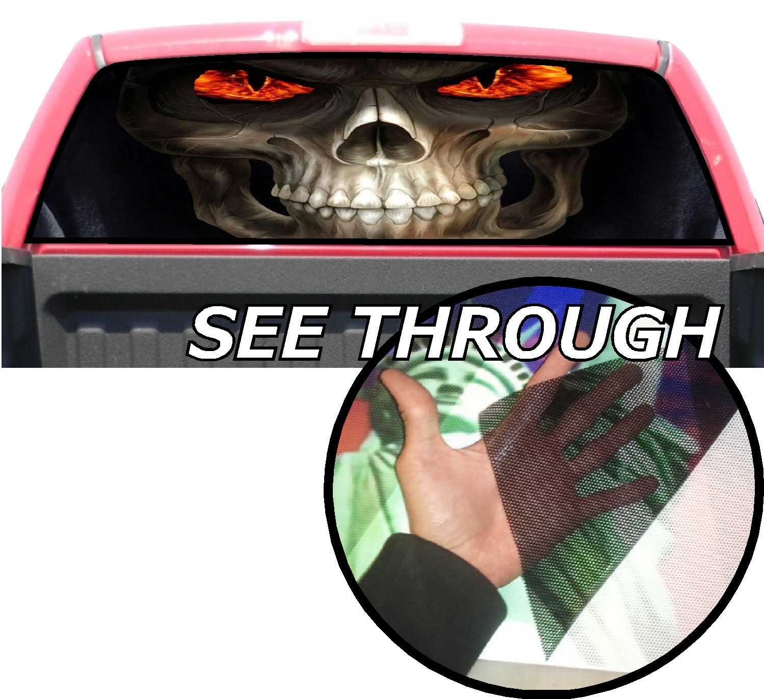 P192 Grim Reaper Rear Window Tint Graphic Decal Wrap Back Pickup Graphics
