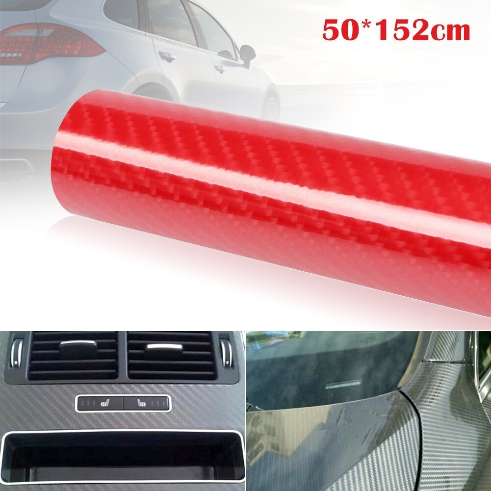 50*152cm Car Styling Sticker High Glossy 6D Carbon Fiber Vinyl Wrap Film Decal