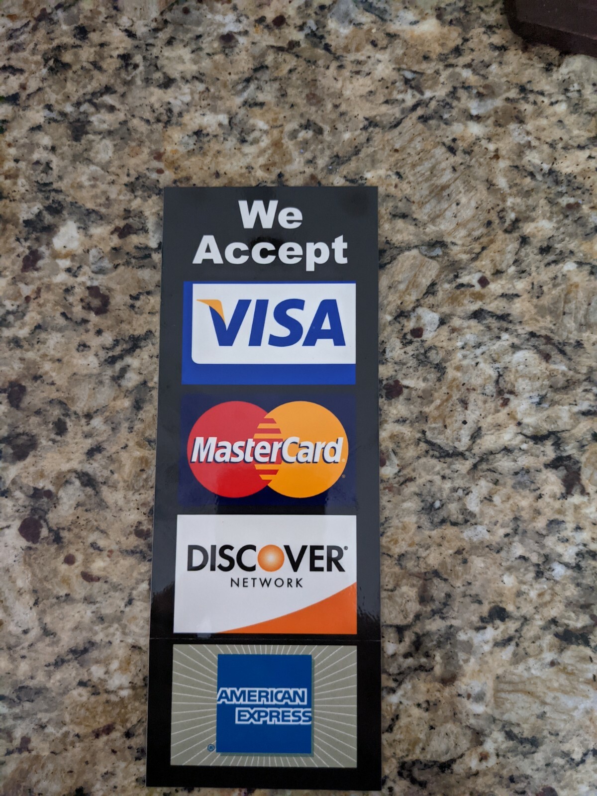 CREDIT CARD LOGO DECAL STICKER (Visa, MasterCard, Discover and American Express)