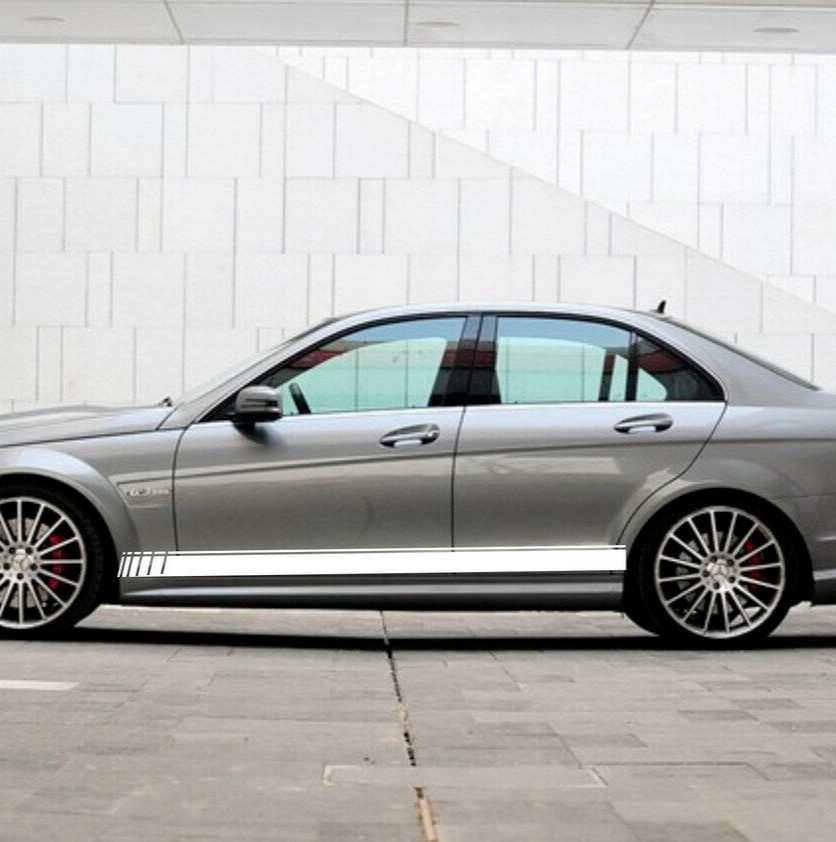 Car Sticker Rally Stripes Racing 78” for C63 Vinyl Lower Door Panel Decal ZC925