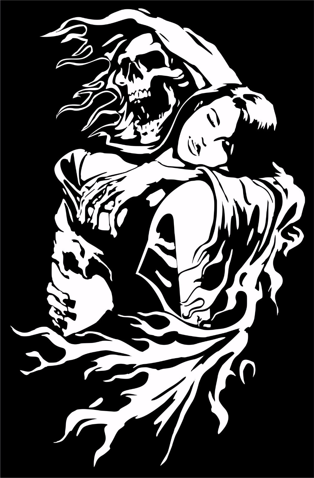 Grim Reaper Skull Girl Monster Zombie Truck Window Vinyl Decal Sticker