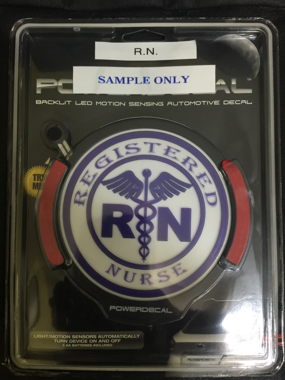 Registered Nurse Light Up Decal Powerdecal Backlit LED Motion Sensing Auto Decal