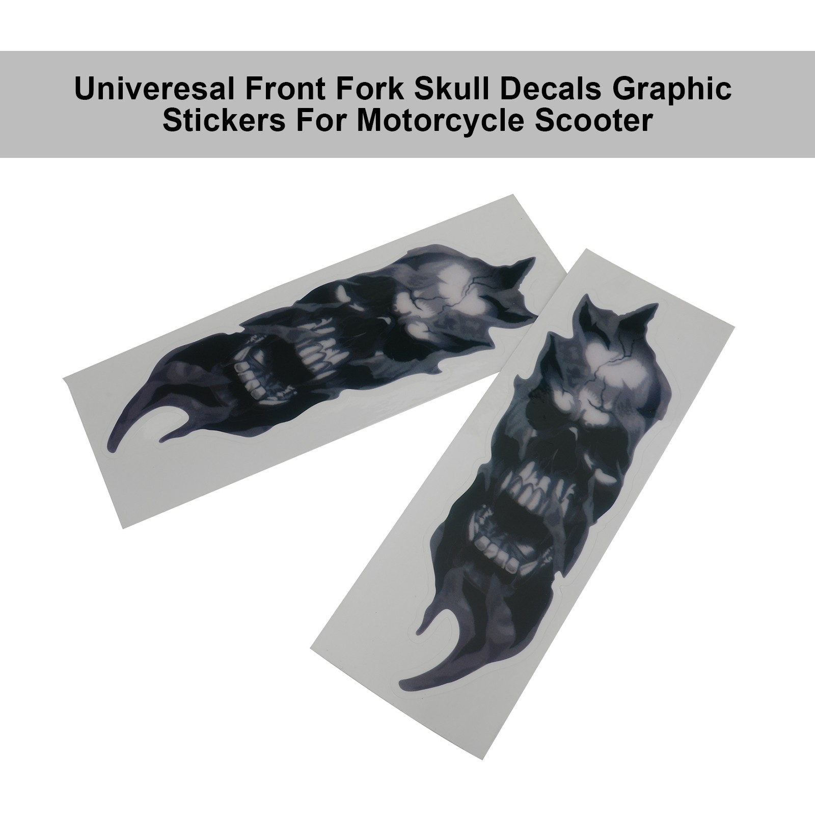 Pair Front Fork Skull Decals Graphic Stickers For Motorcycle Touring Dyna UE