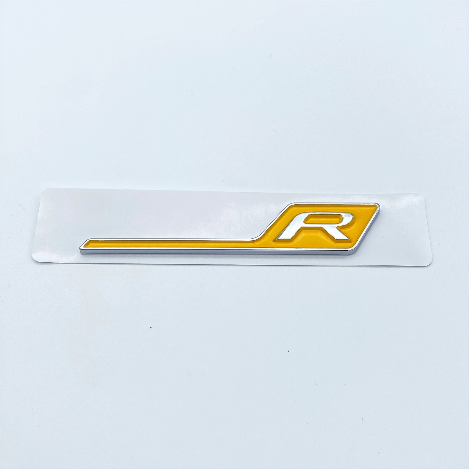 3D Flat Font Letters ABS Emblem Yellow Black Chrome R GT GTR For AMG Car Badge
