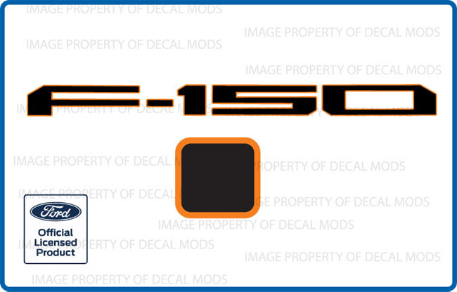 21 – 24 Ford F150 Tailgate Inserts Decals Letters Stickers – Black Orange FG1T8