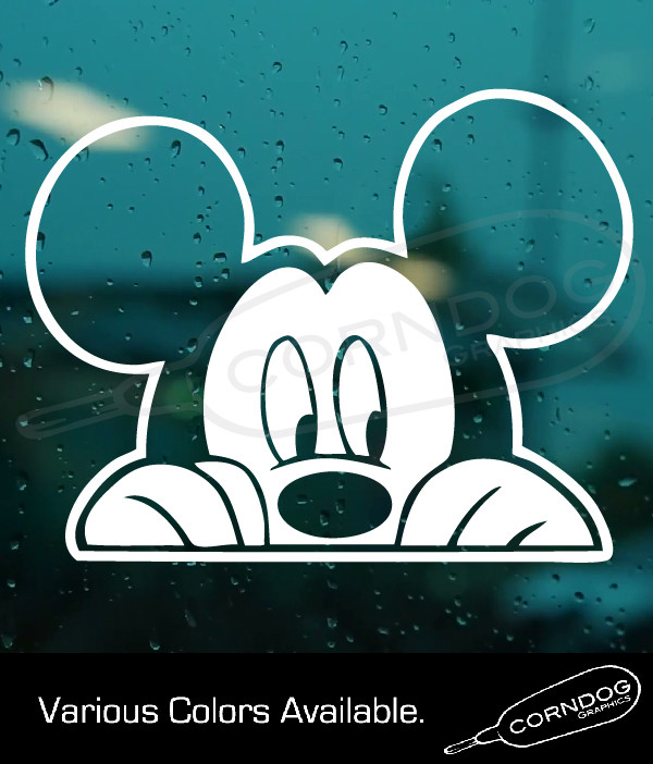 Disney Mickey Peeking STICKER VINYL DECAL MICKEY MOUSE WALT DISNEY WORLD MAJIC