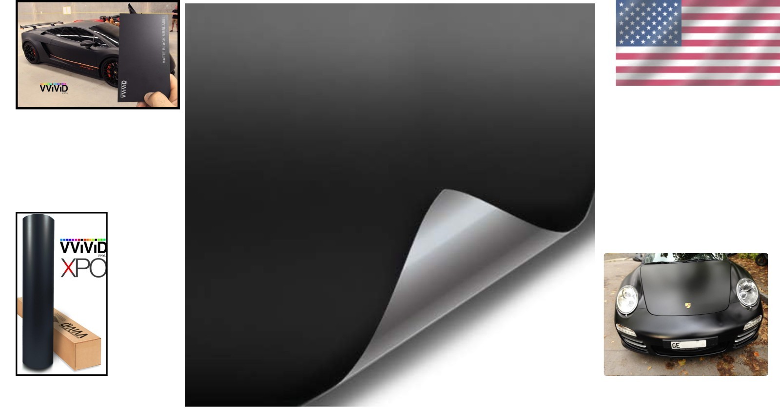 6″ x 60″ Universal Matte Black Vinyl Wrap – No Bubbles, Professional Finish