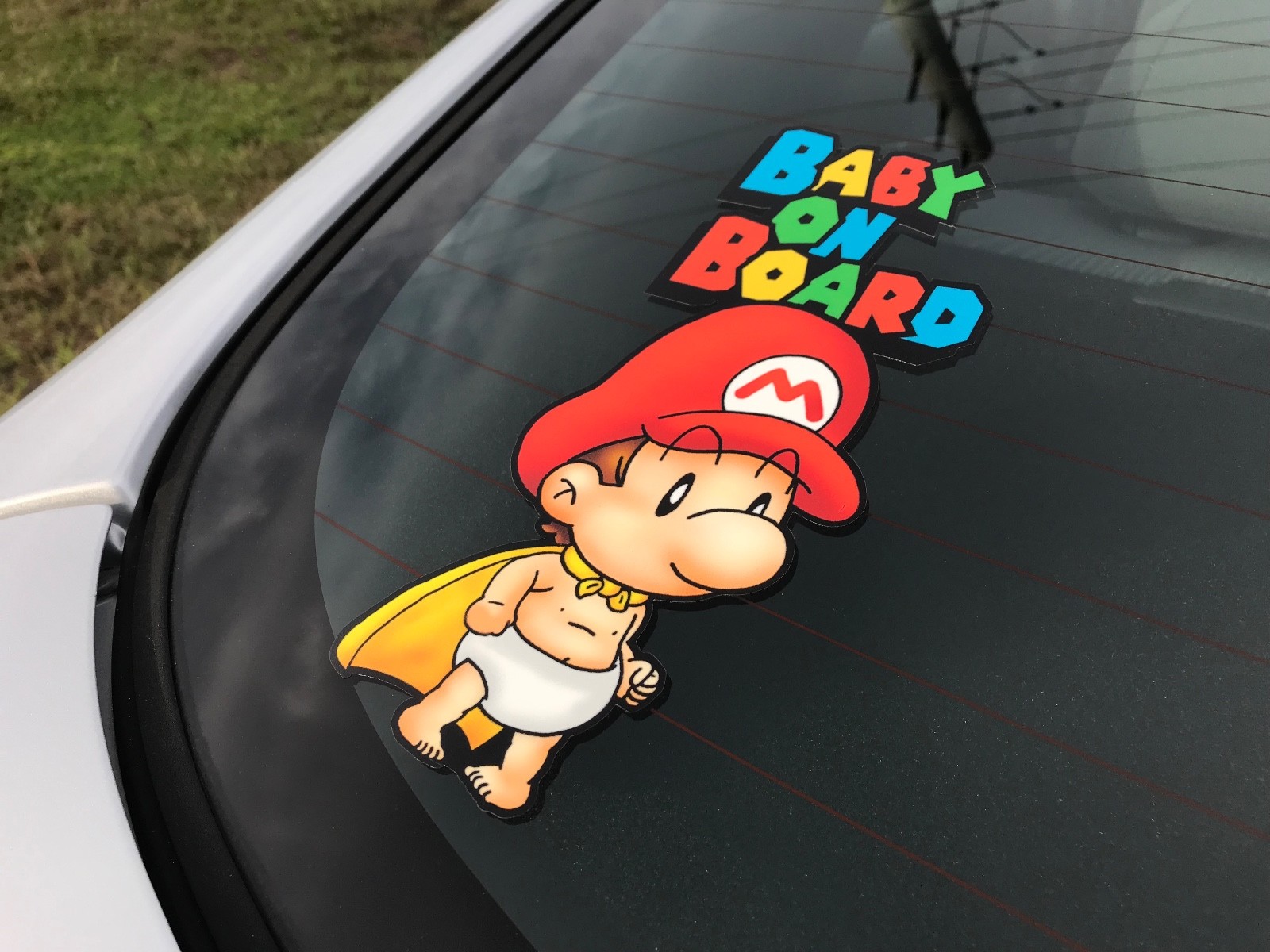 Mario Baby On Board BumperSticker Baby on Board Super Mario Bros Car Decal
