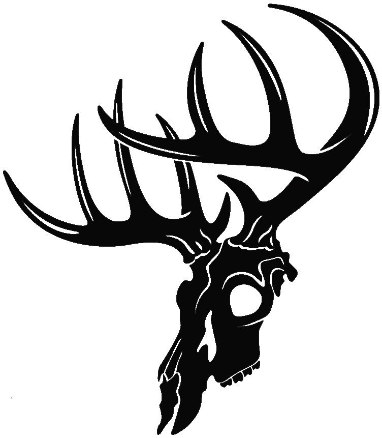 Deer Skull Truck Vinyl Decal Large Hunting Bumper Trailer Sticker Multiple Sizes