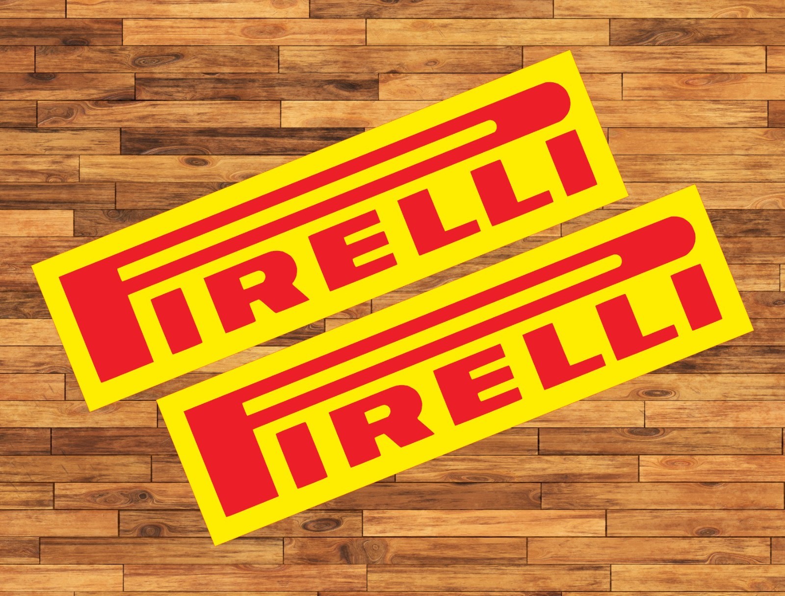 Pirelli Racing Water Proof UV Safe Glossy Vinyl Decals / Stickers x2