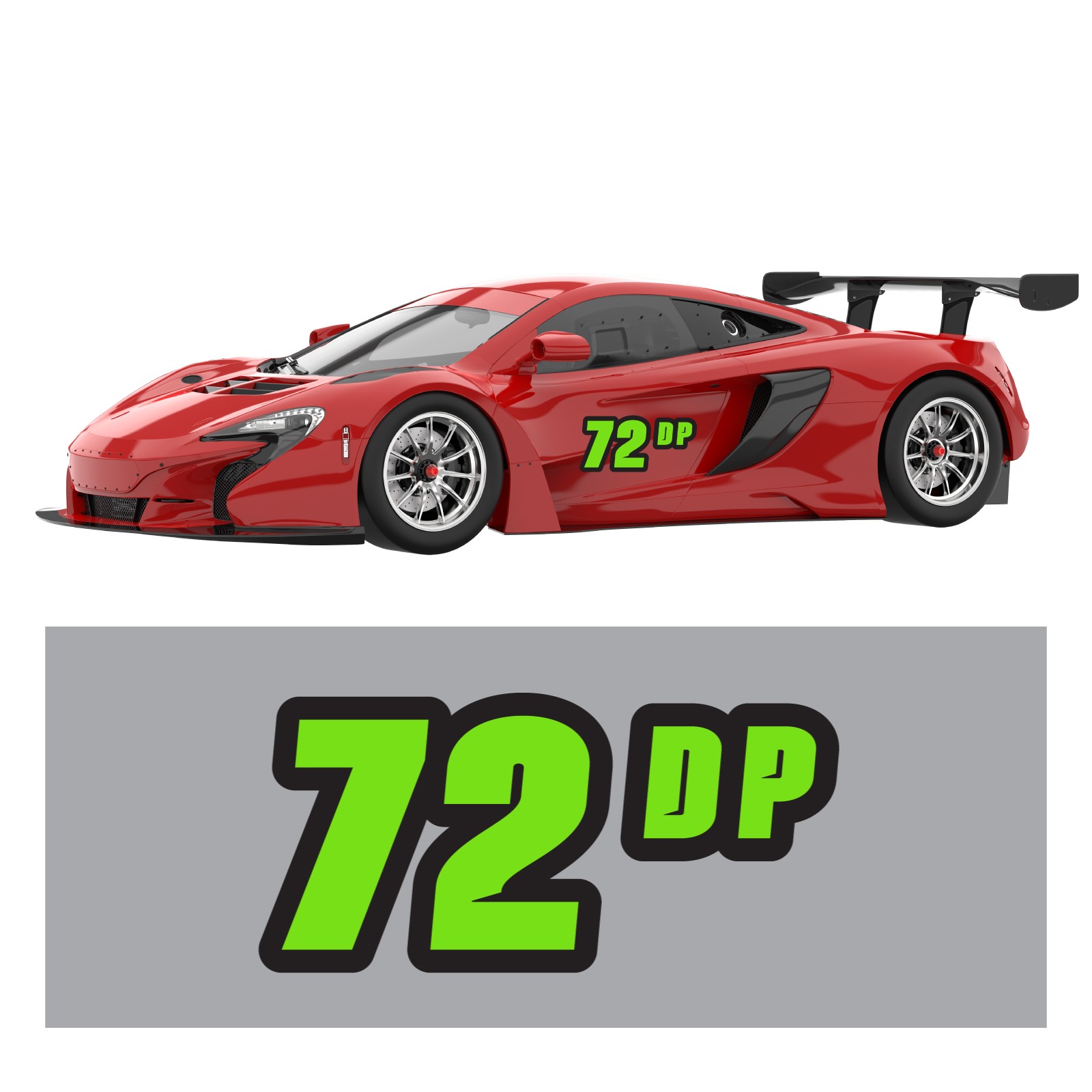 Custom Car Racing Number Class Sticker Glossy x2 8,10,12-16 inch – Black Outline