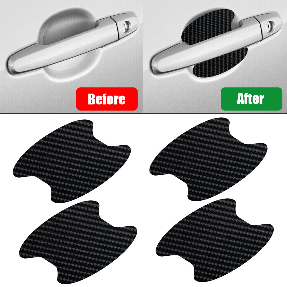 4x Car Stickers Carbon Fiber Door Handle Protector Film Anti-Scratch Accessories