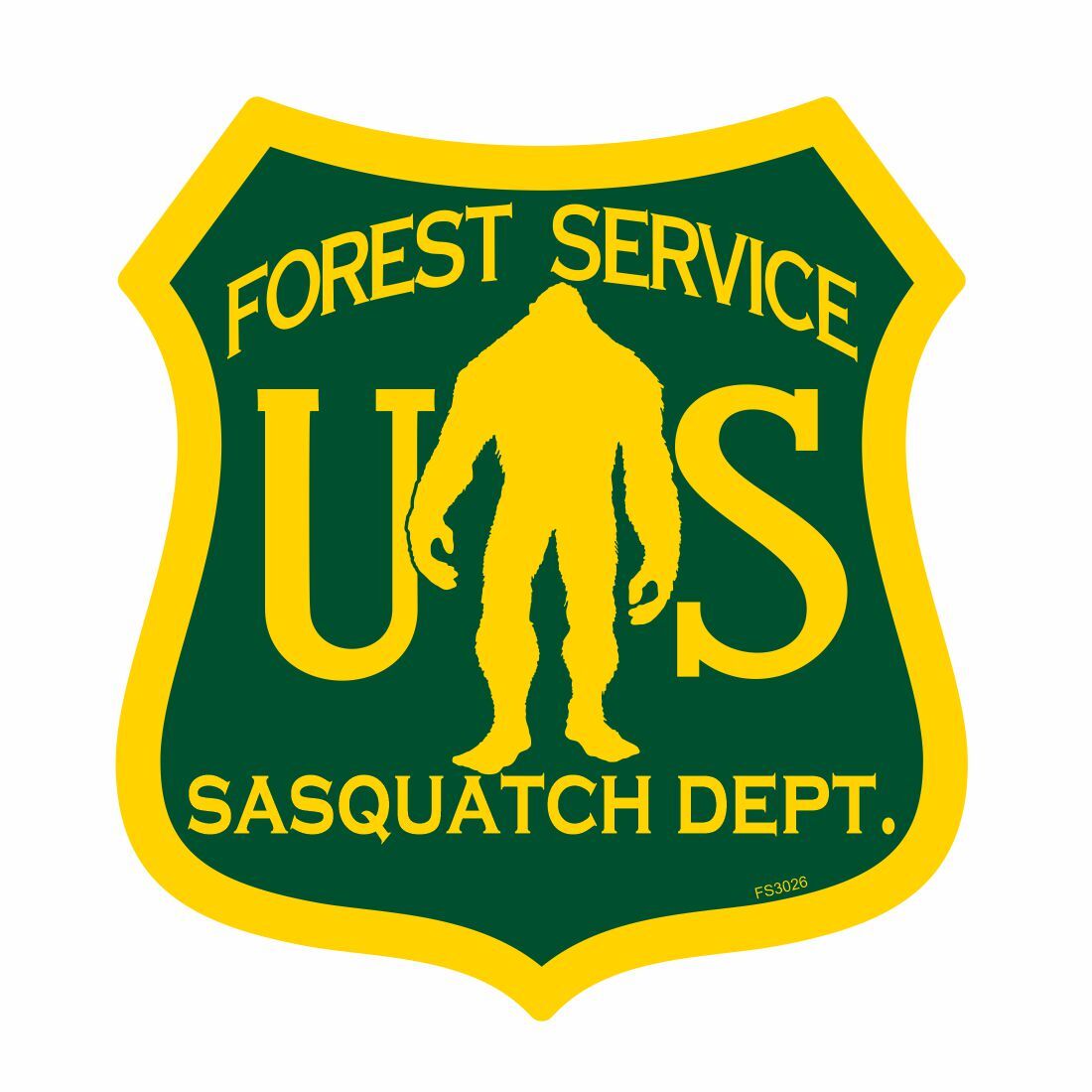 REFLECTIVE Bigfoot US Forest Sasquatch Department Sticker FS3026-REF