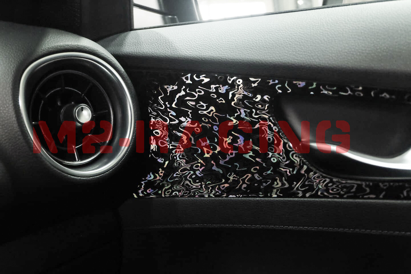 PET Damascus Steel Forged Carbon Fiber Black Car Vinyl Wrap Decal Sticker Film