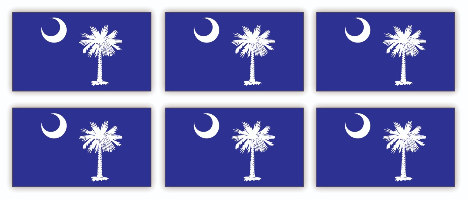 6 Mini South Carolina Flag Hard Hat Helmet Stickers | Vinyl Flags Decals 1×1.75″
