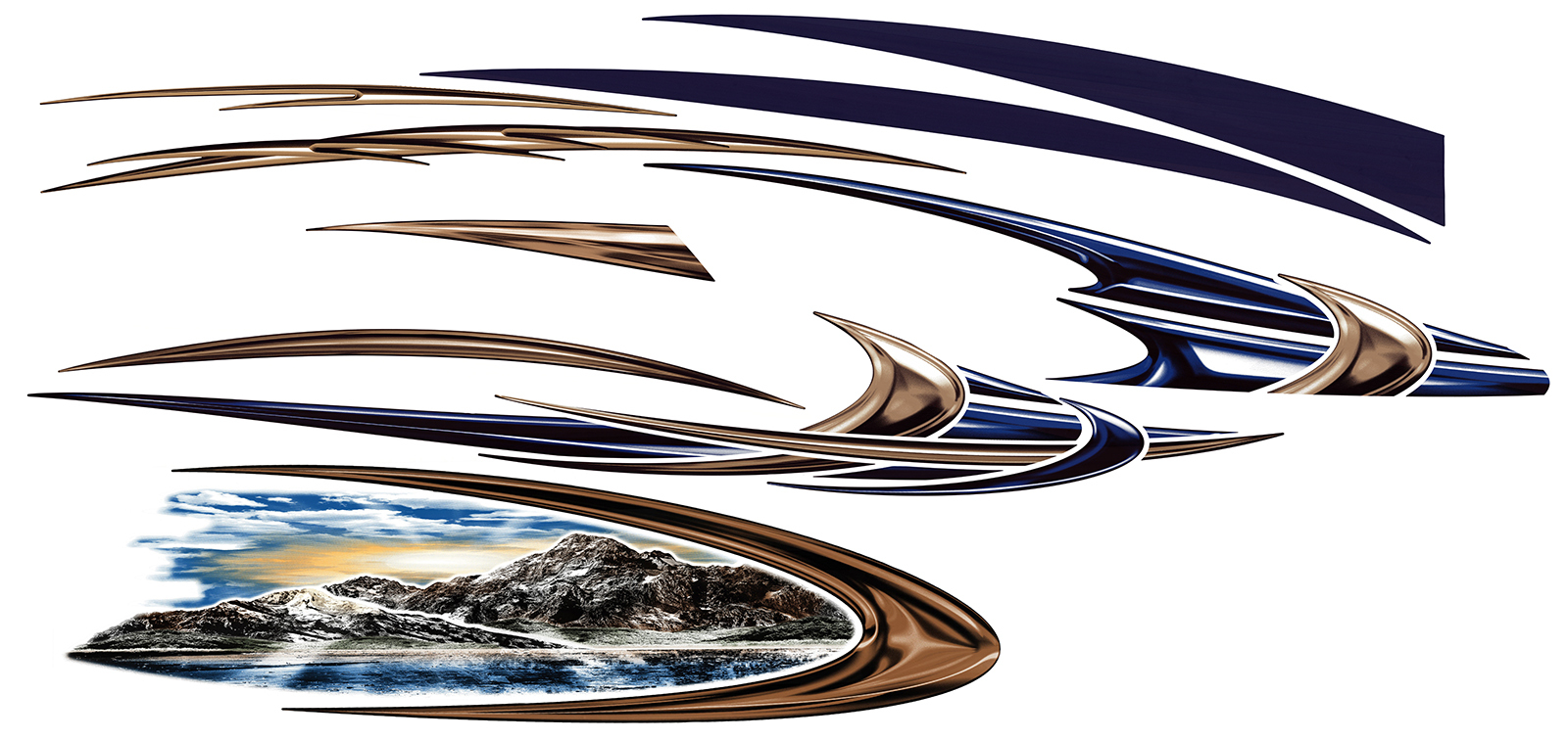 RV, Trailer, Camper, Motorhome Large Vinyl Decals/Graphics Kit-K-0005-2
