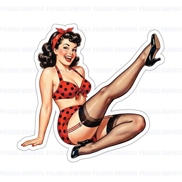 Vintage Pin Up Pinup Girl Vinyl Decal Sticker L