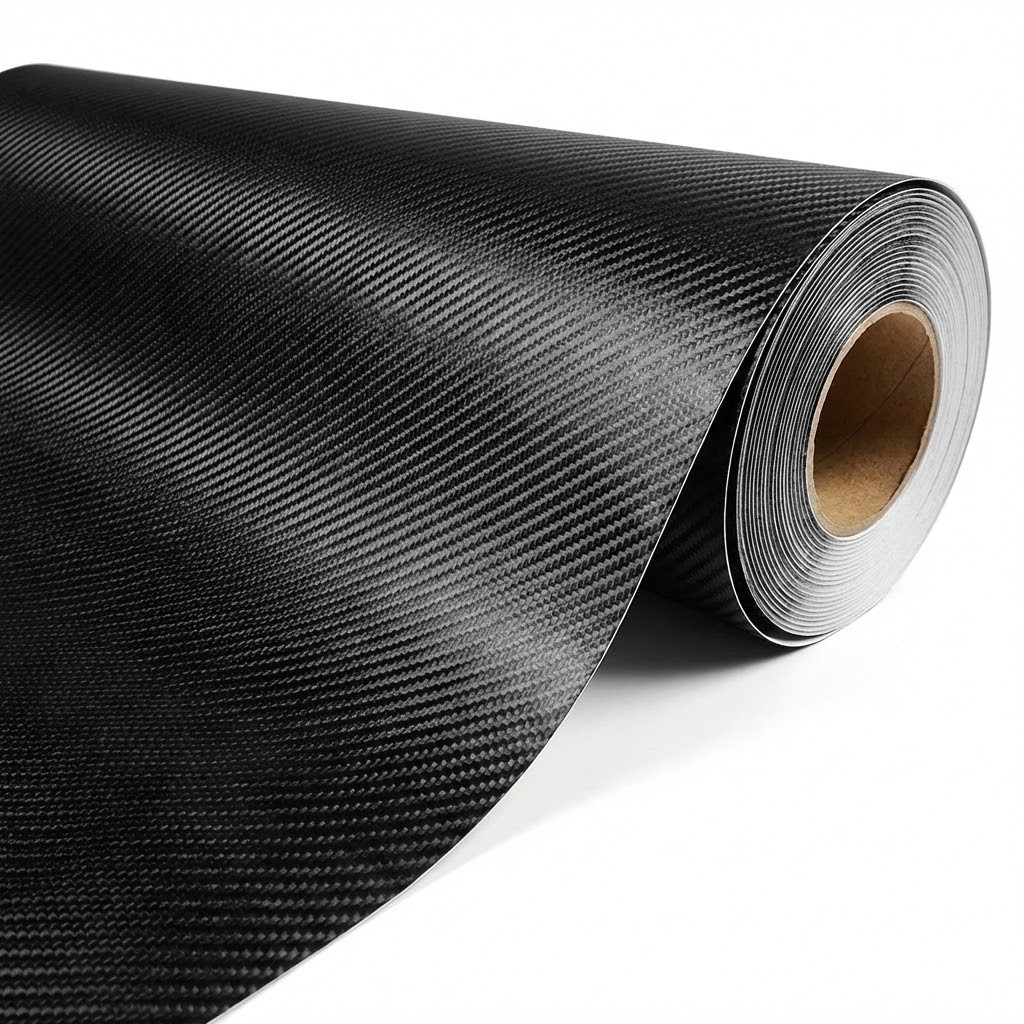 120″ x 60″ Black Carbon Fiber Vinyl Wrap 3D Bubble Free Air Release 10ft x 5ft