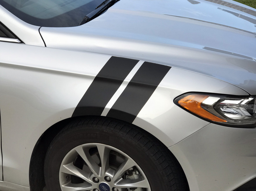 Fender Racing Hash Stripes Vinyl Decal Set V2 for 2013-2020 Ford Fusion