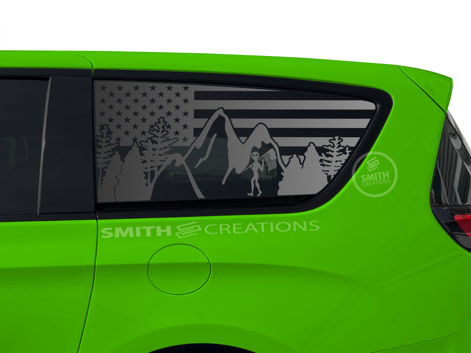 Fits 2017-26 Chrysler Pacifica & Voyager Standard US Flag Alien Mountain Decal