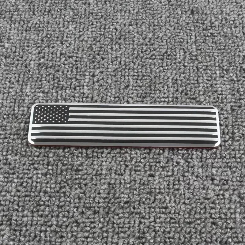 2pcs Metal Black American USA Flag Map Emblems Car Trunk Badge Decal Sticker