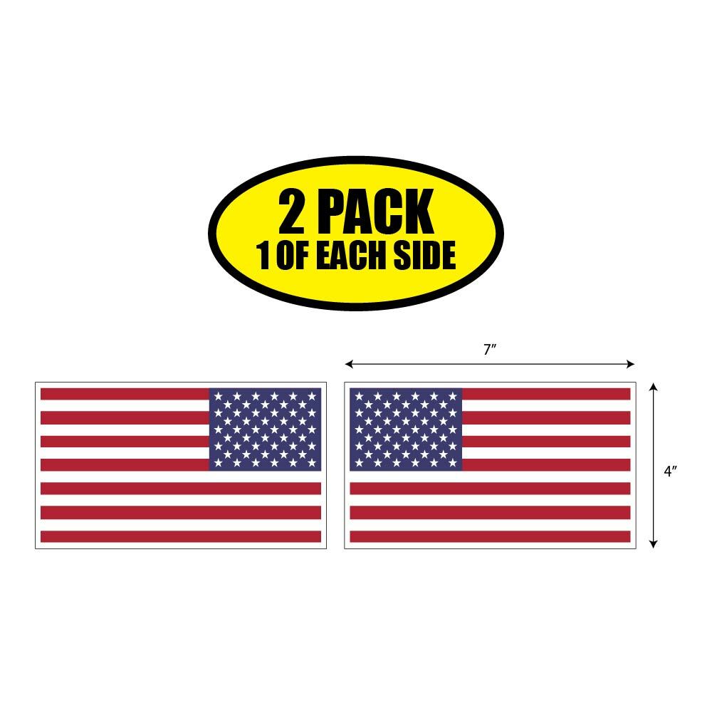 2 PACK -7″ x 4″ AMERICAN FLAG Sticker Decal Humor Funny USA VG0023