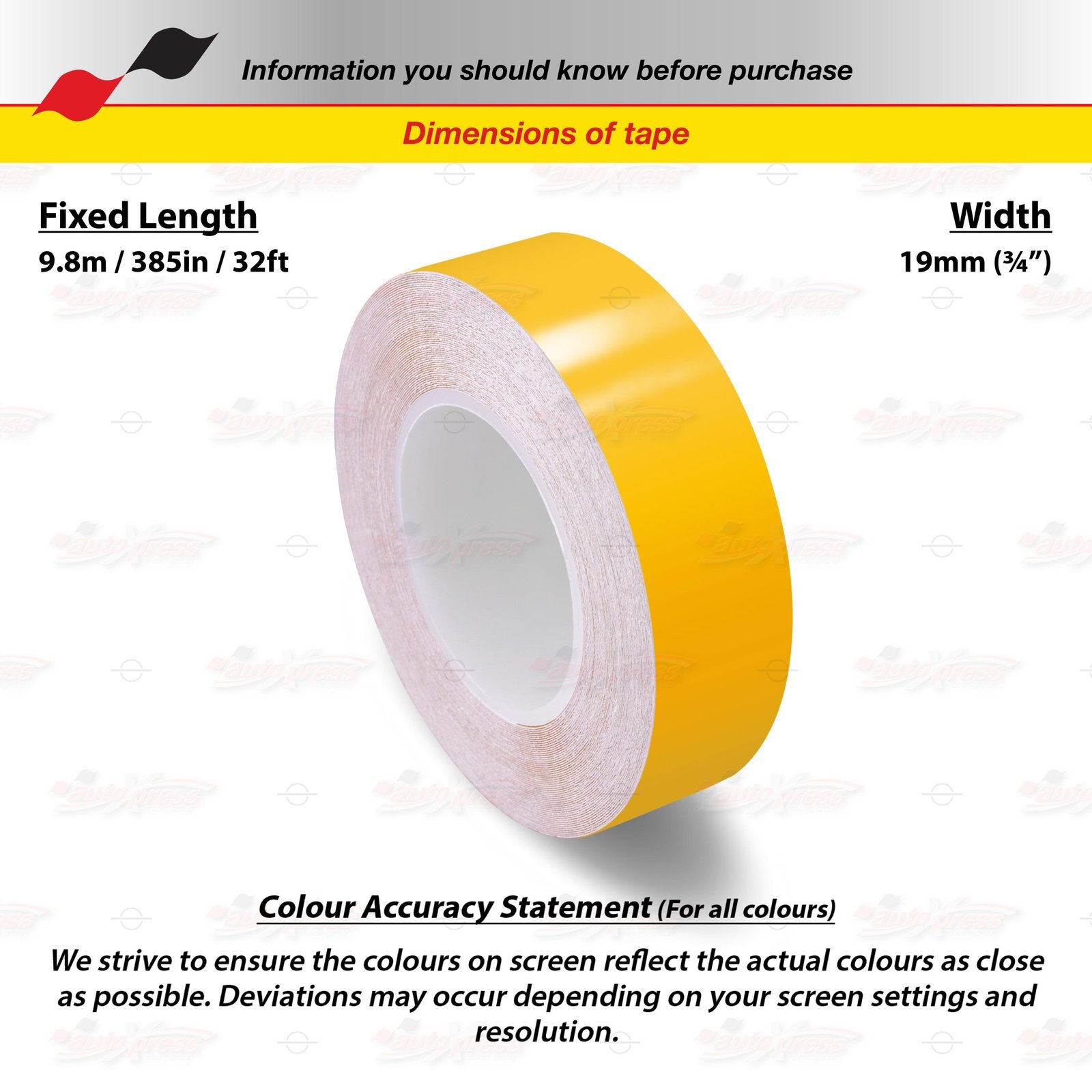 AMBER YELLOW 3/4″ 19mm Roll PIN STRIPE Striping Line TAPE Decal Vinyl Sticker