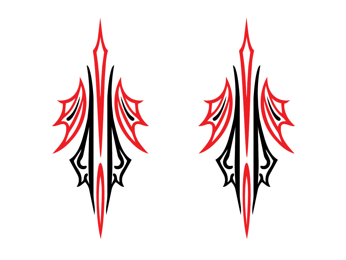 Hot Rod Pinstriping Decals – Set of 2 – 8″ x 3.5″ – Free shipping – 2 colors