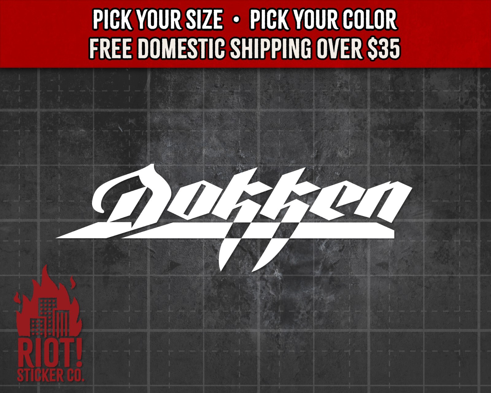 Dokken Decal for Car Sticker for Laptop Yeti Heavy Metal Hard Rock Hair Metal