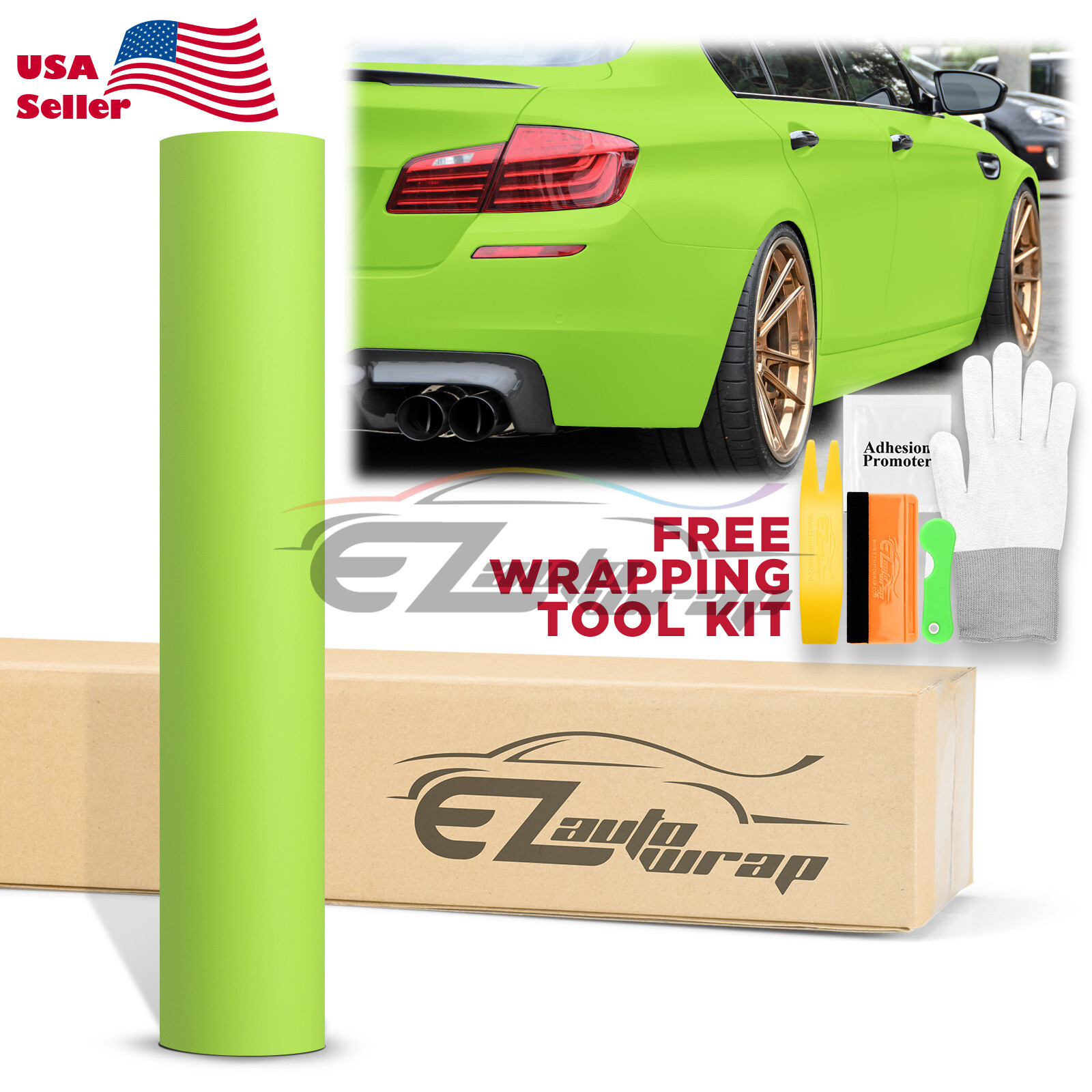 Premium Ultra Matte Flat Apple Green Vehicle Vinyl Wrap Sticker Decal Sheet Film