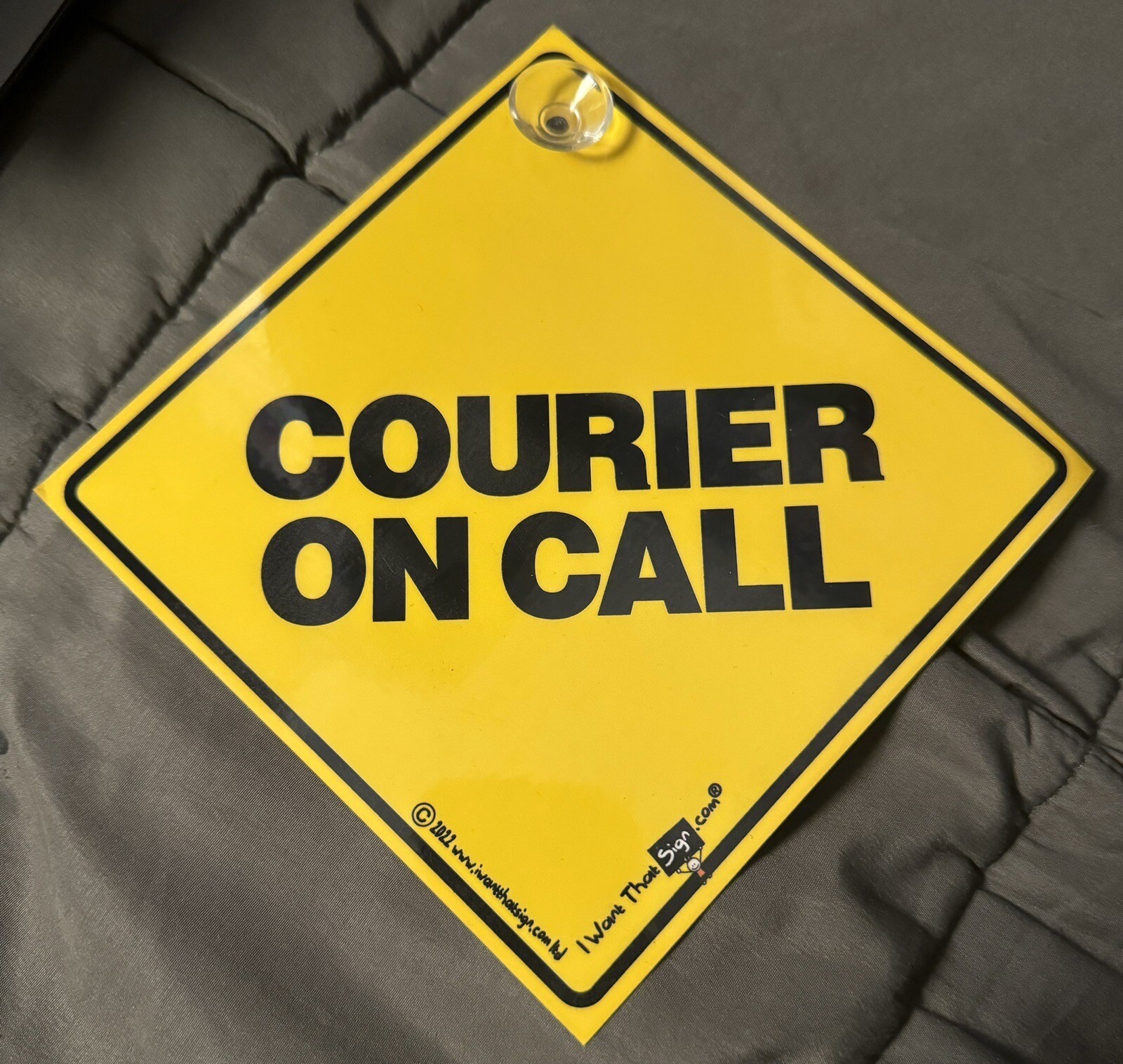 Courier On Call Suction Cup Laminated Placard Delivery Driver Courier Status