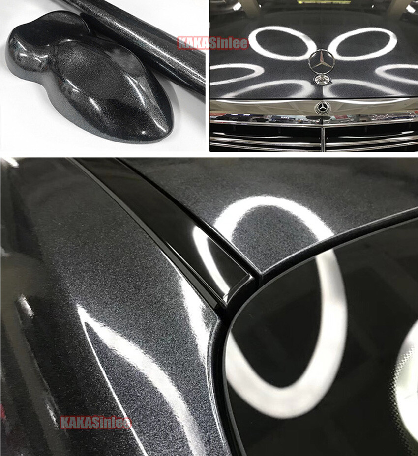 Bubble Free Diamond Black Car Pearl Glossy Glitter Vinyl Wrap Satin Sticker ABUS