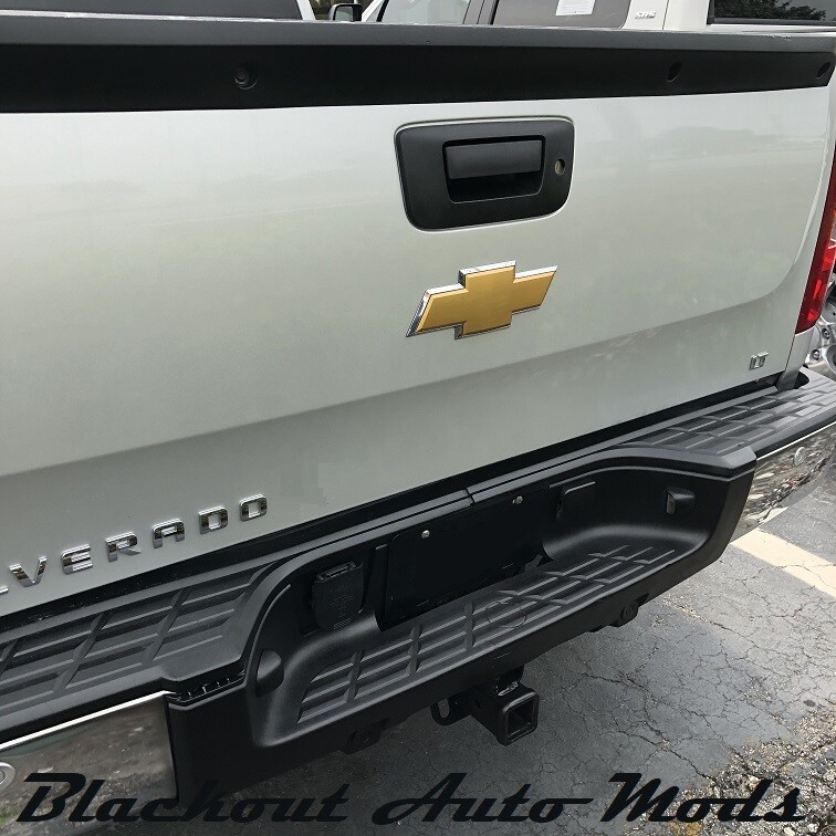 Gloss Black Vinyl BowTie Tailgate Emblem Overlay 2007-2013 Chevrolet Silverado
