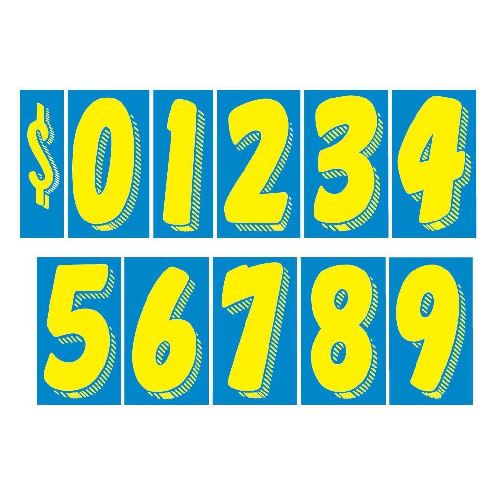 Car Dealer Windshield Stickers 11 Dozen Pricing Numbers 7.5 Inch Dealership Tags