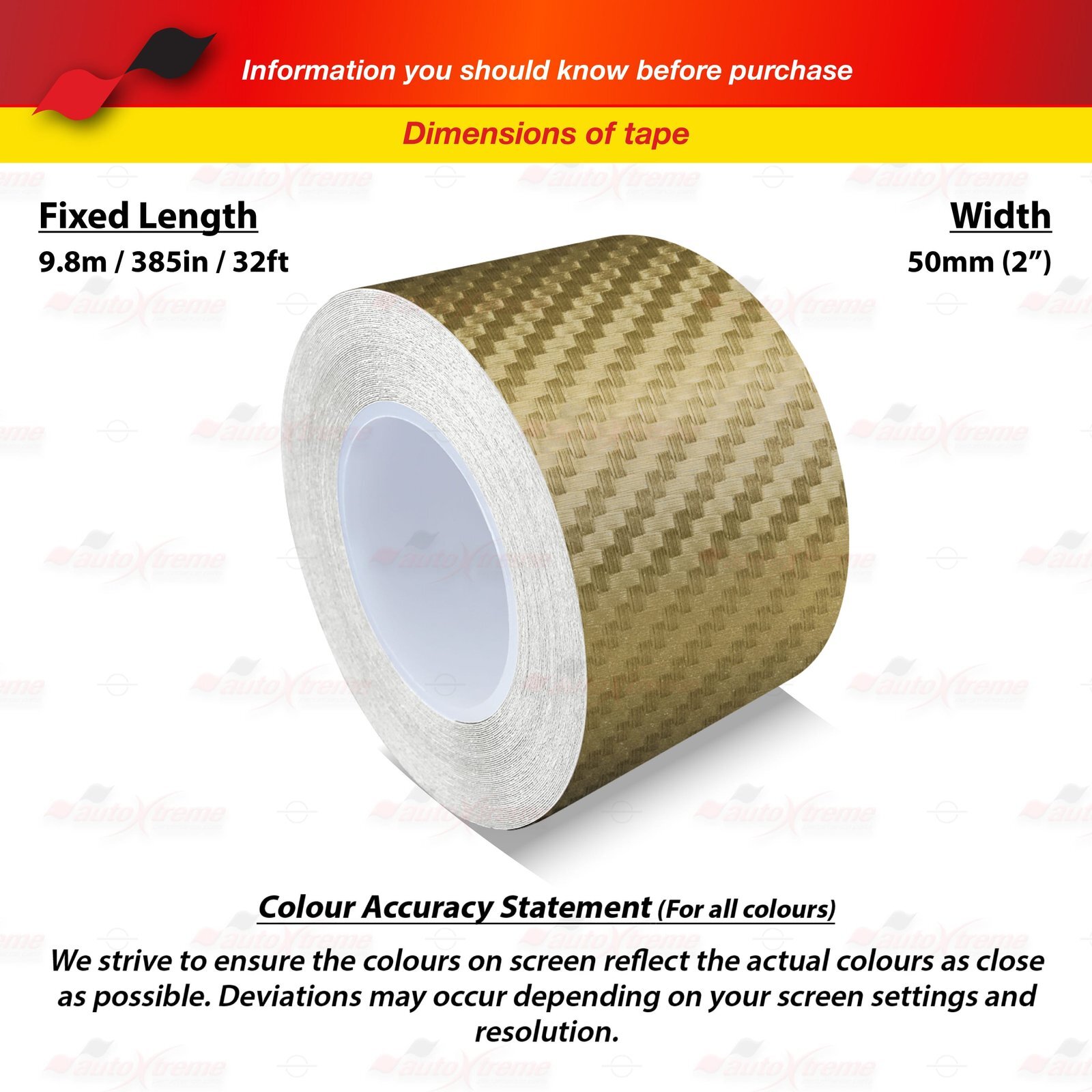 2″ 50mm PinStriping Stripe Styling Decal Vinyl Sticker CARBON FIBER DARK GOLD